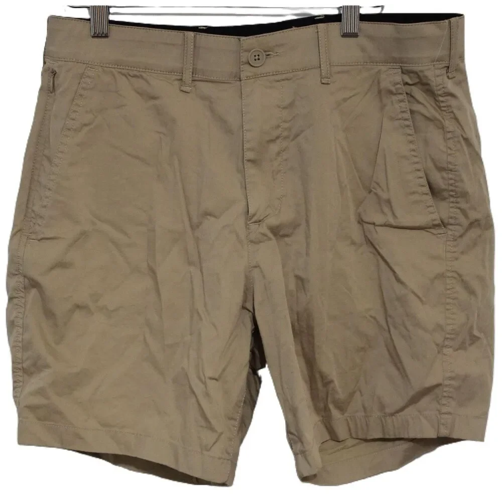 Womens Abercrombie & Fitch A&F All Day Short Stretch Khaki Bermuda Shorts Sz 32